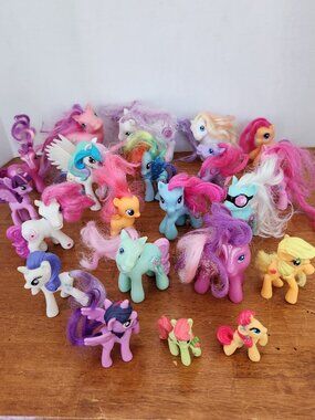 My Little Pony Mixed Lot 21 Ponies Figures Hasbro Brushable Unicorn Dolls MLP T7